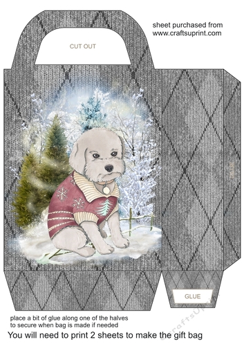 Black Christmas pup gift bag 2