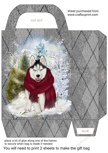 Black Christmas pup gift bag 3