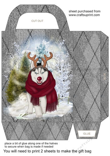 Black Christmas pup gift bag 4