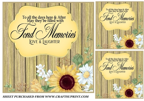 3 Sunflower verse card fronts/toppers 1