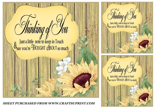 3 Sunflower verse card fronts/toppers 3