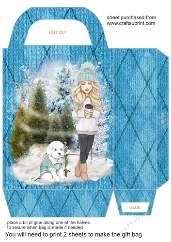 Blue warm and cosy gift bag 2