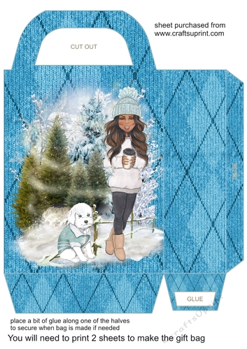 Blue warm and cosy gift bag 3