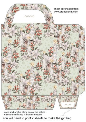 Christmas floral gift bag 2