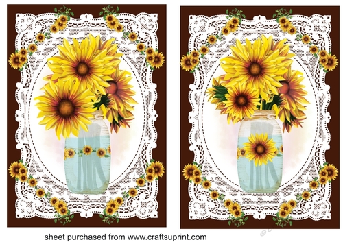 2 Rustic sunflower card fronts/toppers 3