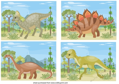 4 Assorted dinosaur toppers 1