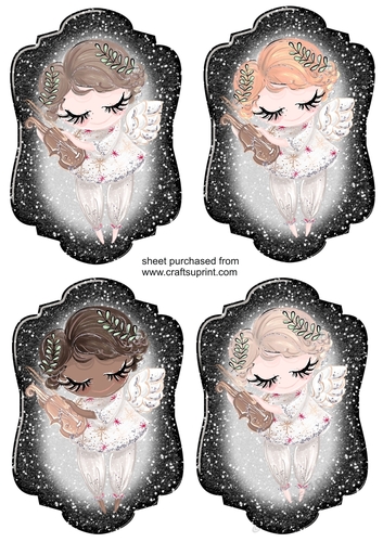 6 Black Christmas angel toppers 1