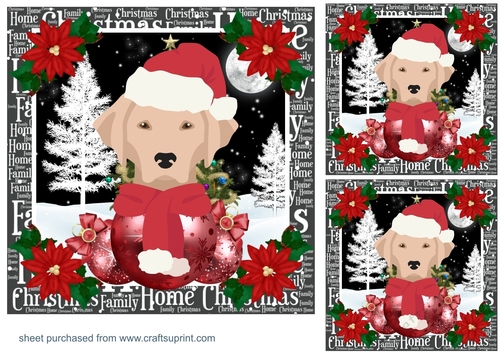 3 Christmas Labrador card fronts/toppers