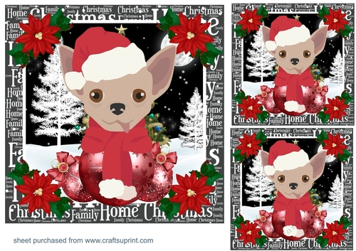 3 Christmas Chihuahua card fronts/toppers