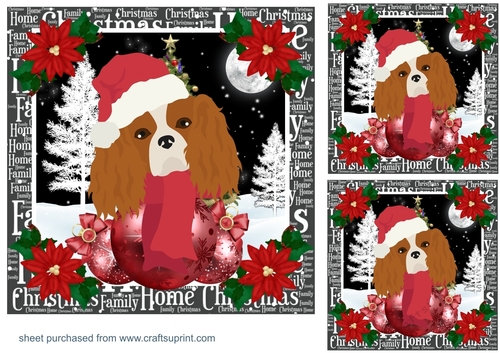 3 Christmas King Charles card fronts/toppers
