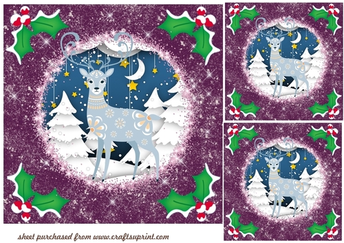 3 Christmas woodland animal card fronts/toppers 1
