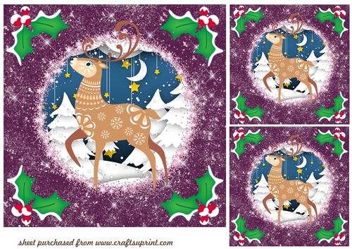 3 Christmas woodland animal card fronts/toppers 2