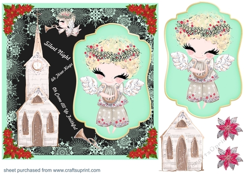 Christmas carol Angel card front 1
