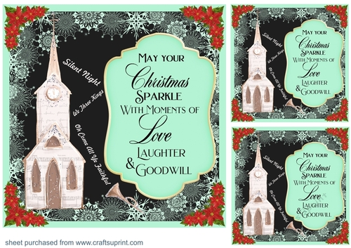 3 Christmas verse card fronts/toppers 1