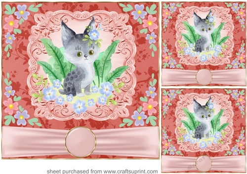 3 Cute baby floral animal card fronts/toppers 4