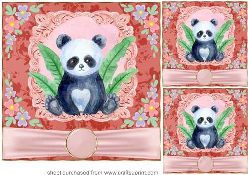 3 Cute baby floral animal card fronts/toppers 5