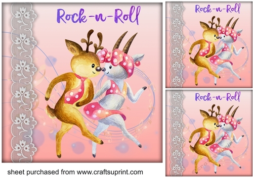 3 Rock and Roll card fronts/toppers