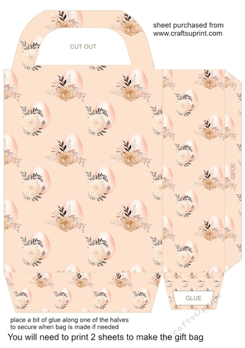 Peach floral Easter egg gift bag 1