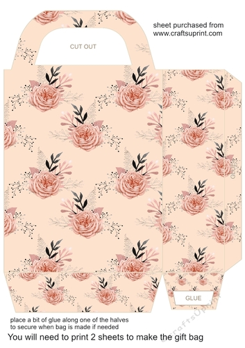Peach floral gift bag 1