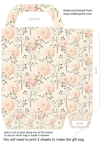 Peach floral gift bag 2