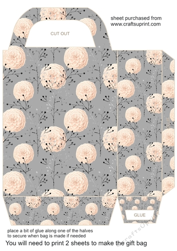 Peach floral gift bag 3
