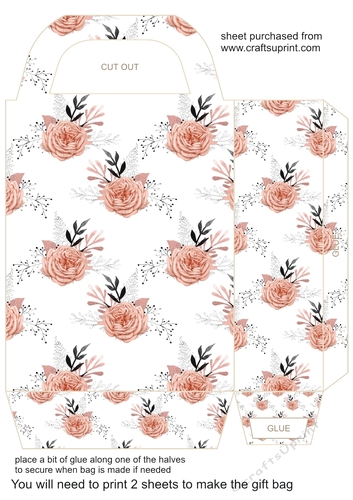 Peach floral gift bag 4