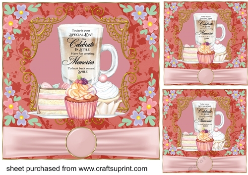 3 Today is your special day afternoon tea card fronts/topper