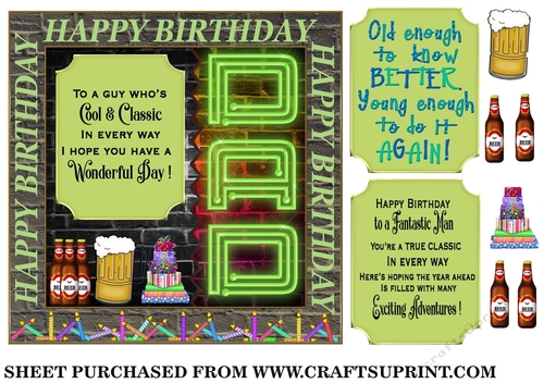 Dad Wall Birthday card front