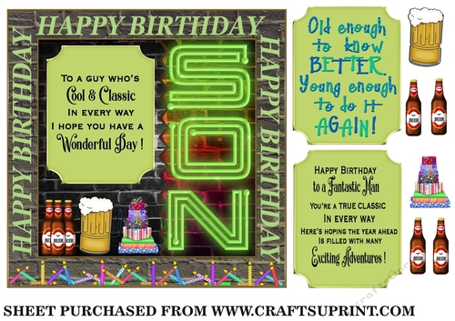 Son wall Birthday card front