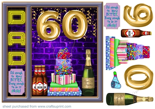 Dad age 60 Birthday card front