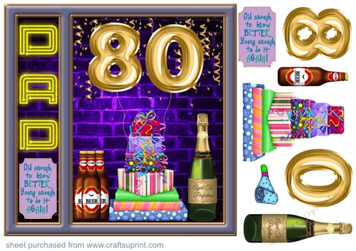 Dad age 80 Birthday card front