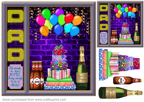 Dad wall birthday card front 2