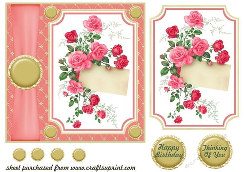 Pink floral card front 2