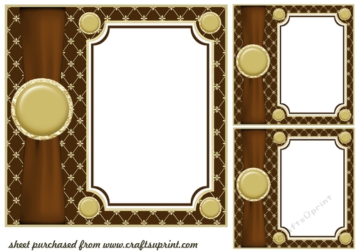 3 Brown card front/topper blanks