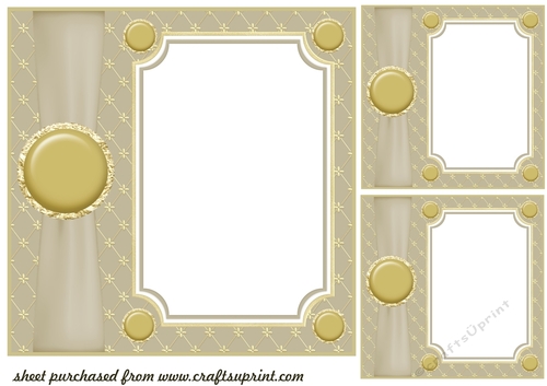 3 Beige card front/topper blanks