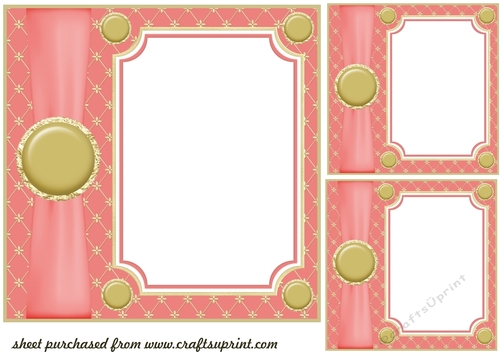 3 Dark pink card front/topper blanks 