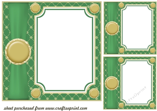 3 Green card front/topper blanks 1