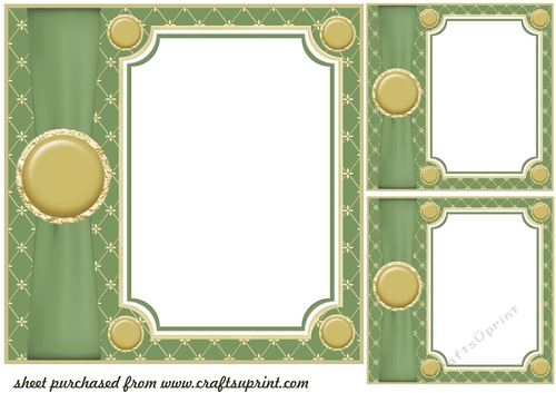 3 Green card front/topper blanks 2