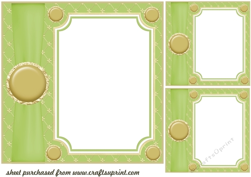 3 Green card front/topper blanks 3
