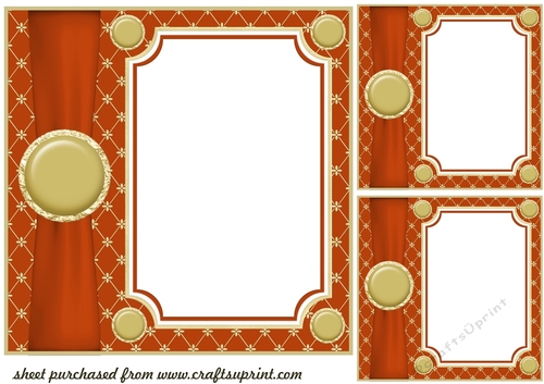 3 Orange card front/topper blanks 2