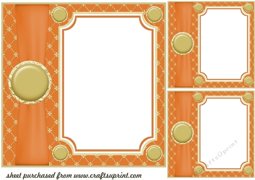 3 Orange card front/topper blanks 