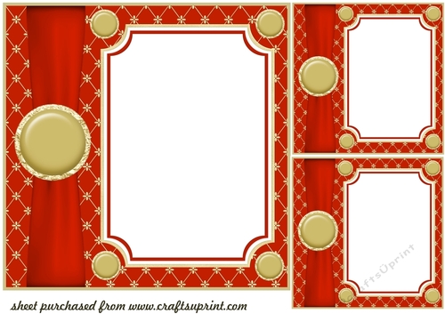 3 Red card front/topper blanks 
