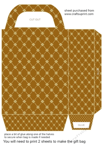 Gold flower lattice gift bag 10