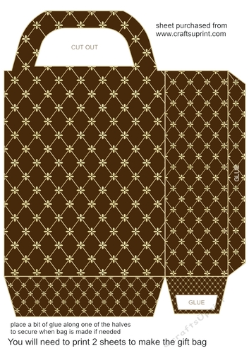 Gold flower lattice gift bag 9