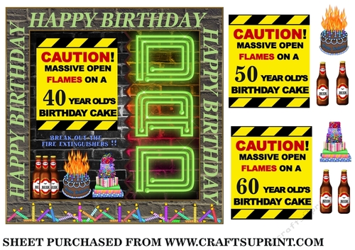 Dad age 40/50/60 birthday wall card front