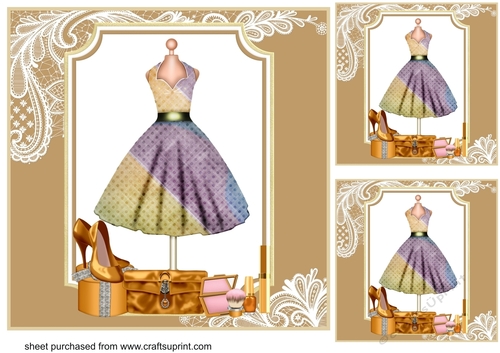 3 Gold Ladies accessories card fronts/toppers 