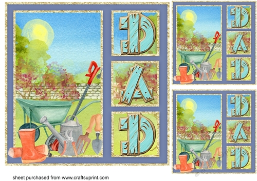 3 Dad gardening card fronts/toppers