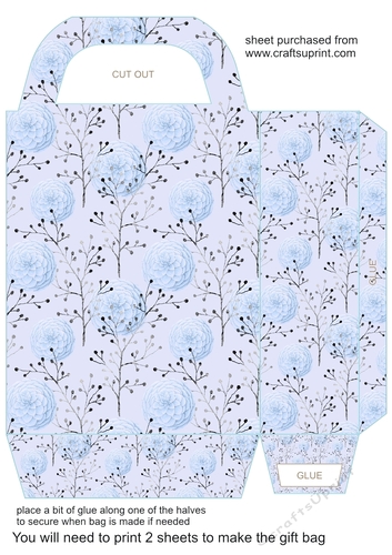 Blue floral gift bag 1