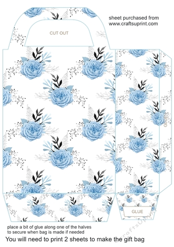 Blue floral gift bag 3
