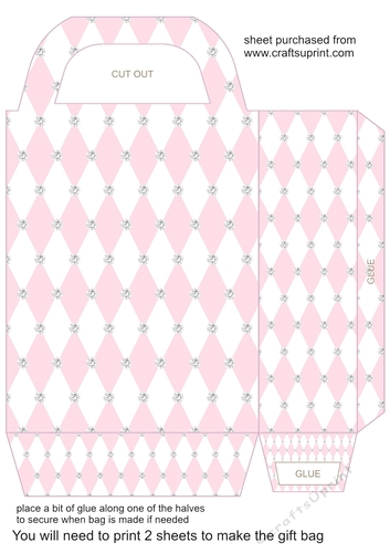 Pink harlequin gift bag 1